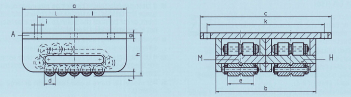 德国Boerkey ZAM-H型载重滚轮小车尺寸图 德国Boerkey ZAM-H型载重滚轮小车尺寸图